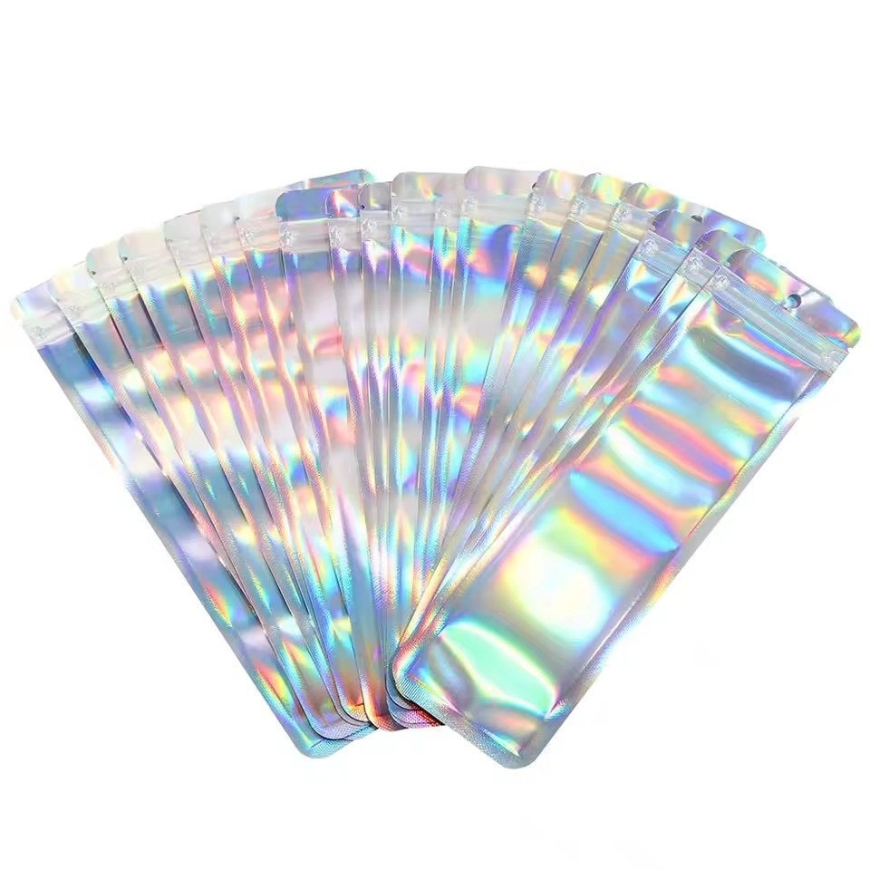 Food Storage Year Supply - Long Holographic Packaging Bags Ziplock Laser