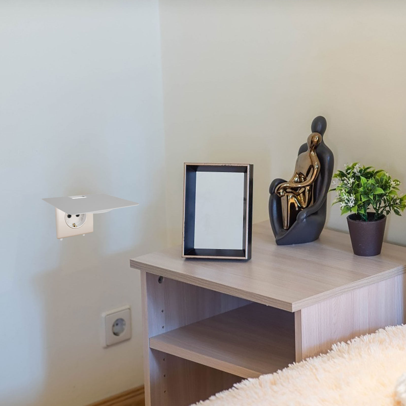 Food Storage In Room - Detachable Outlet Storage Shelf Wall Mount