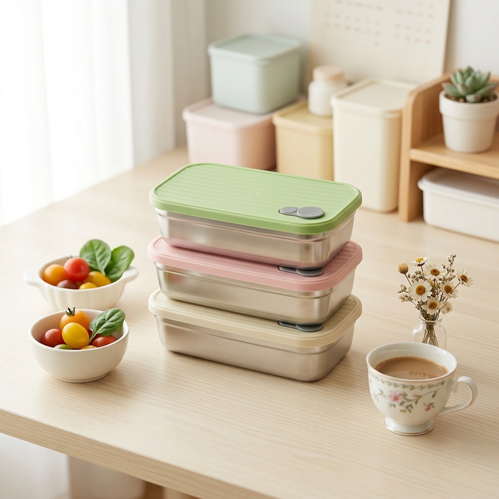 Food Storage Stackable Containers - Stainless Steel Bento Box Metal Lunch