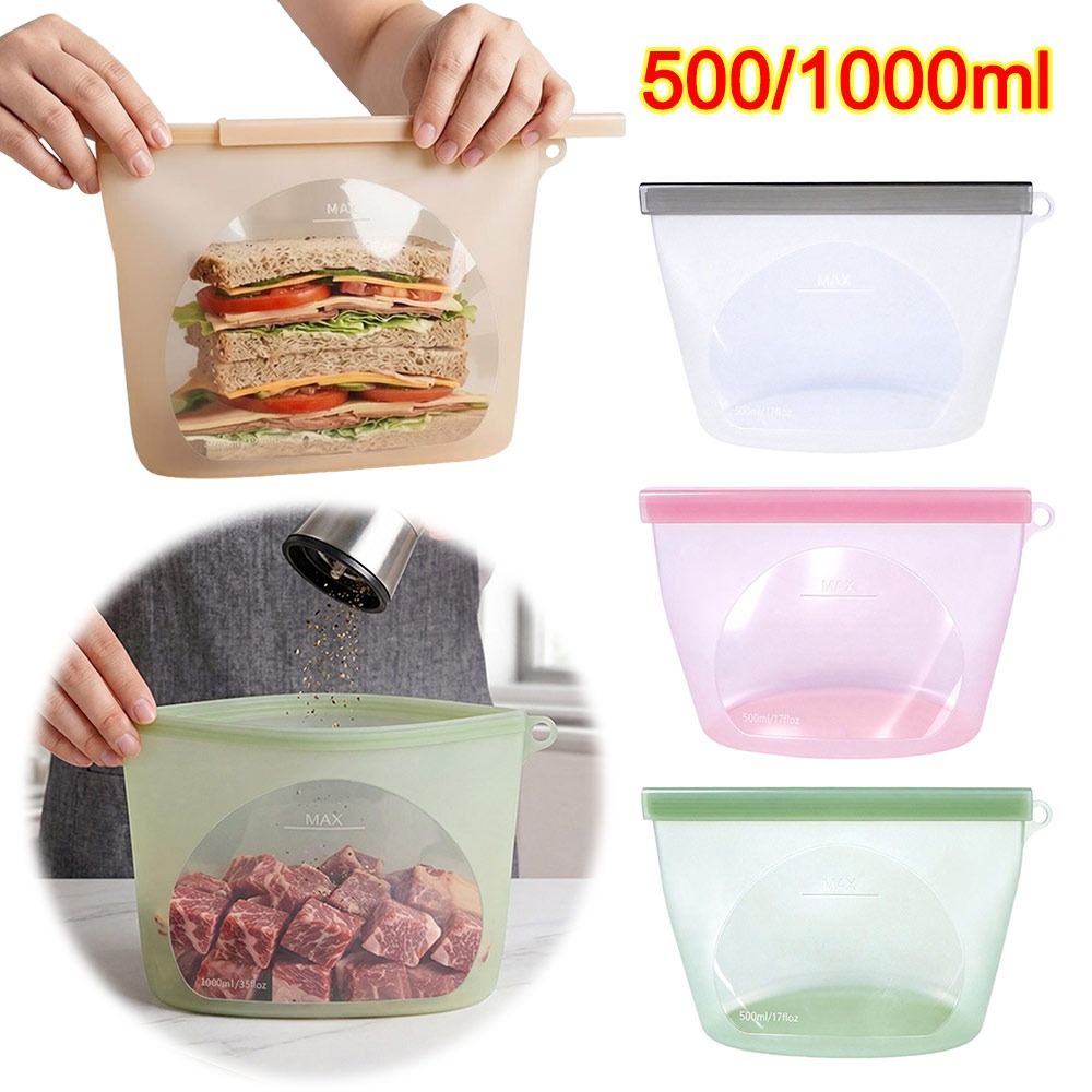 Food Storage Ziploc Bags - Silicone Food Preservation Bag Moisture-proof Fresh-keeping