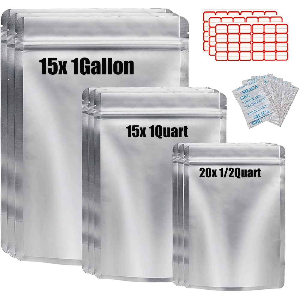 Food Storage Oxygen Absorbers - 50Pack Aluminum Foil Package Bag With