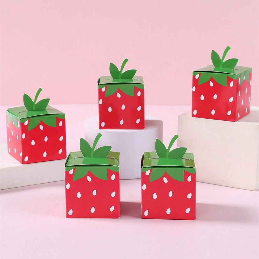 Food Storage For Baby - 10Pcs Sweet Fruit Strawberry Theme Paper