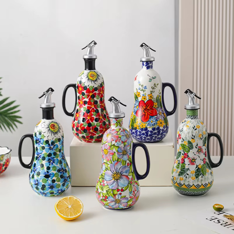 Food Storage In Plants - Flowers Plants Ceramic Olive Oil Bottle