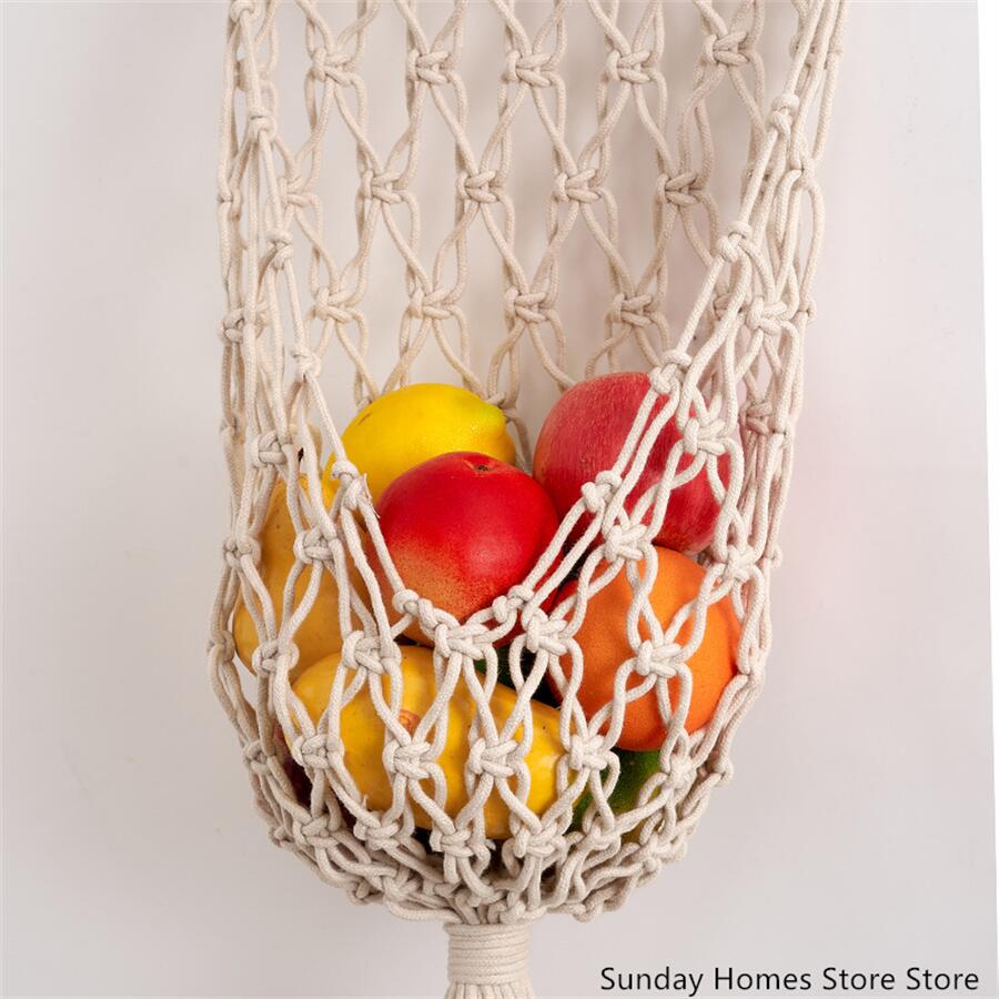 Macrame  Fruit  Storage Basket - огляд і ціна Food Storage In Plants