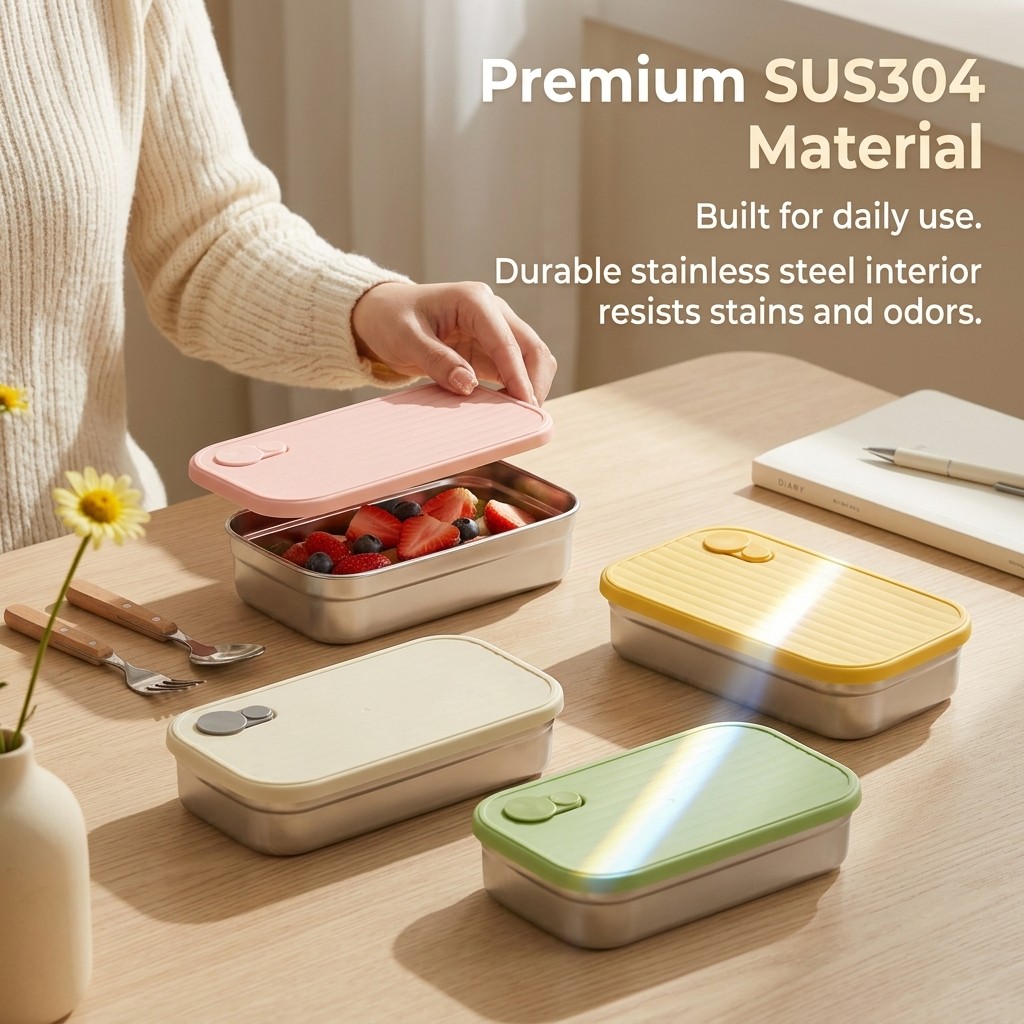 Stainless Steel Bento Box Meta - огляд і ціна Food Storage Stackable Containers