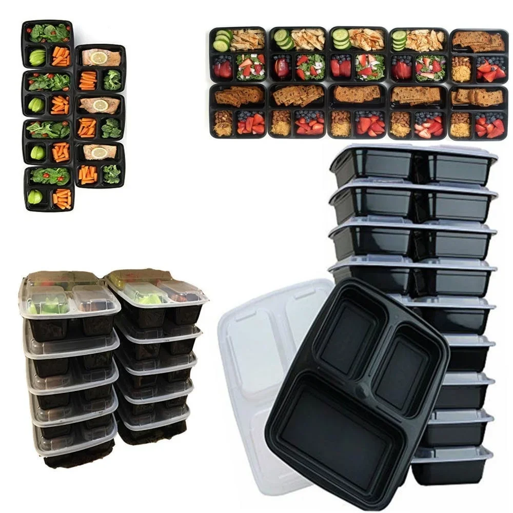 7 Pack 3 Compartment Meal Prep - огляд і ціна Food Storage Stackable Containers