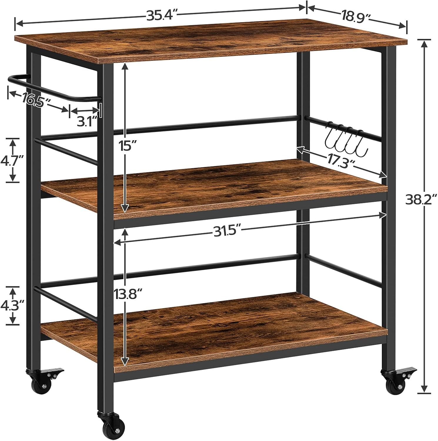 3 Tier Industrial Kitchen Isla - огляд і ціна Food Storage In Room
