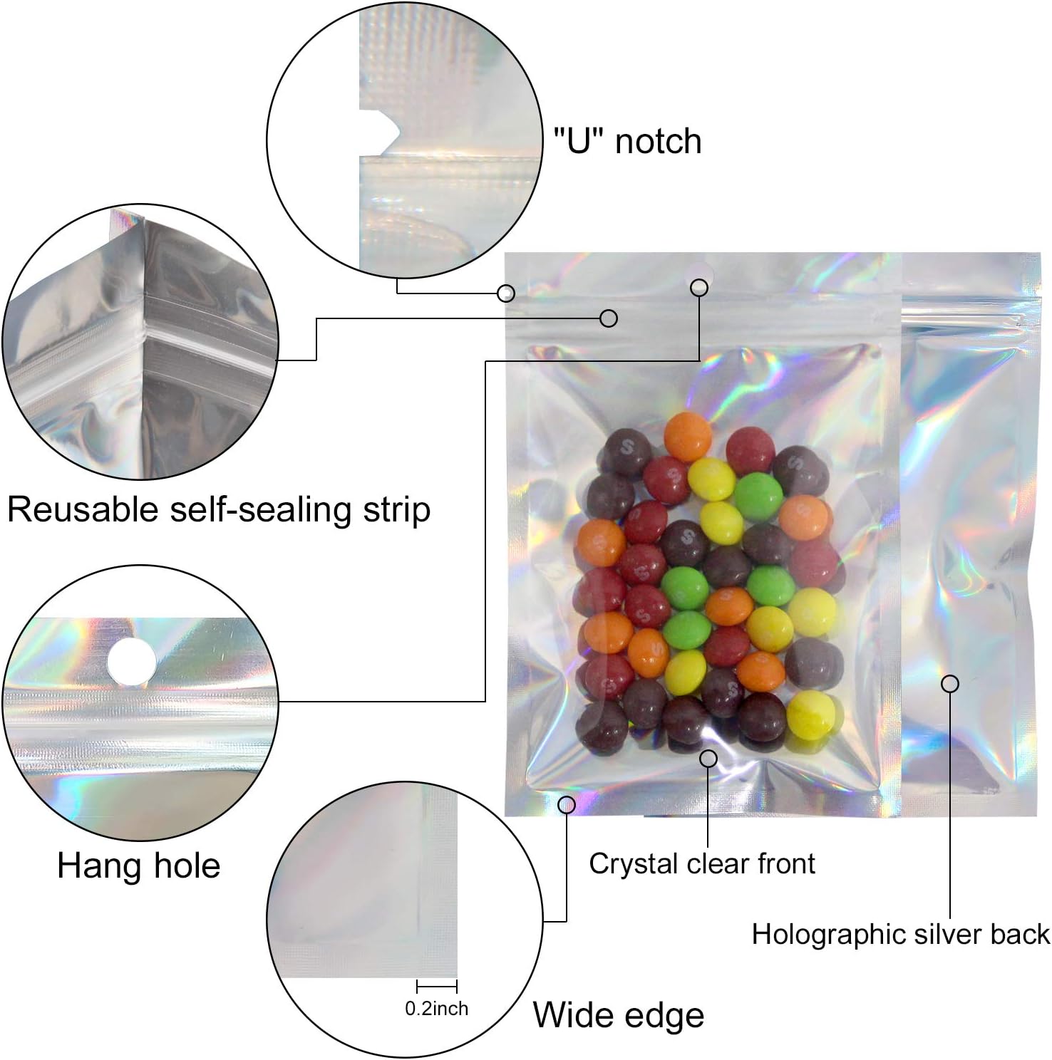 50/10PCS Laser Sealing Bags Pl - огляд і ціна Food Storage Ziploc Bags