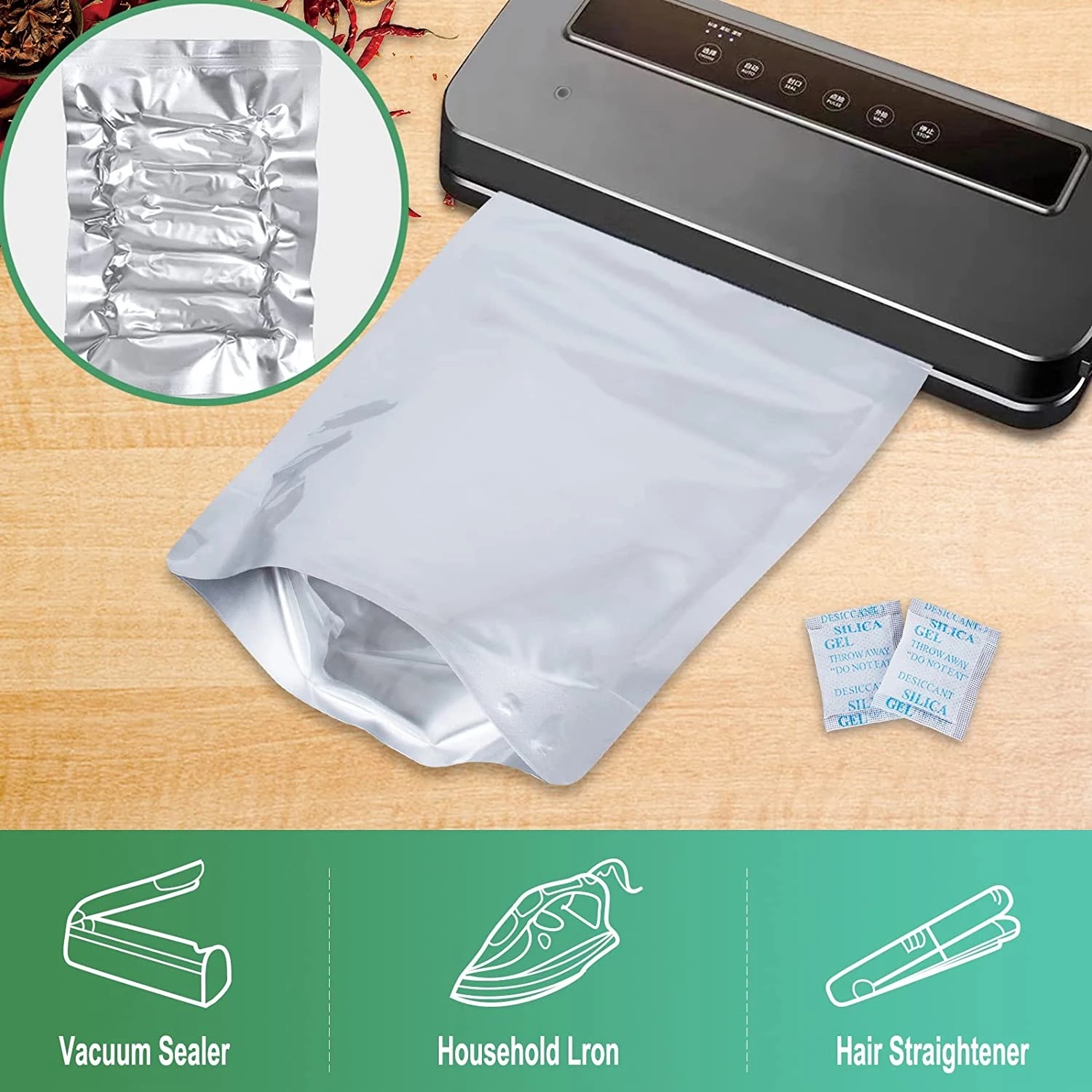 50Pack Reusable Aluminum Foil  - огляд і ціна Food Storage Oxygen Absorbers