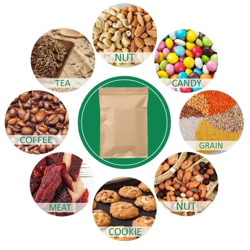 100PCS Brown Kraft Paper Zippe - огляд і ціна Food Storage And