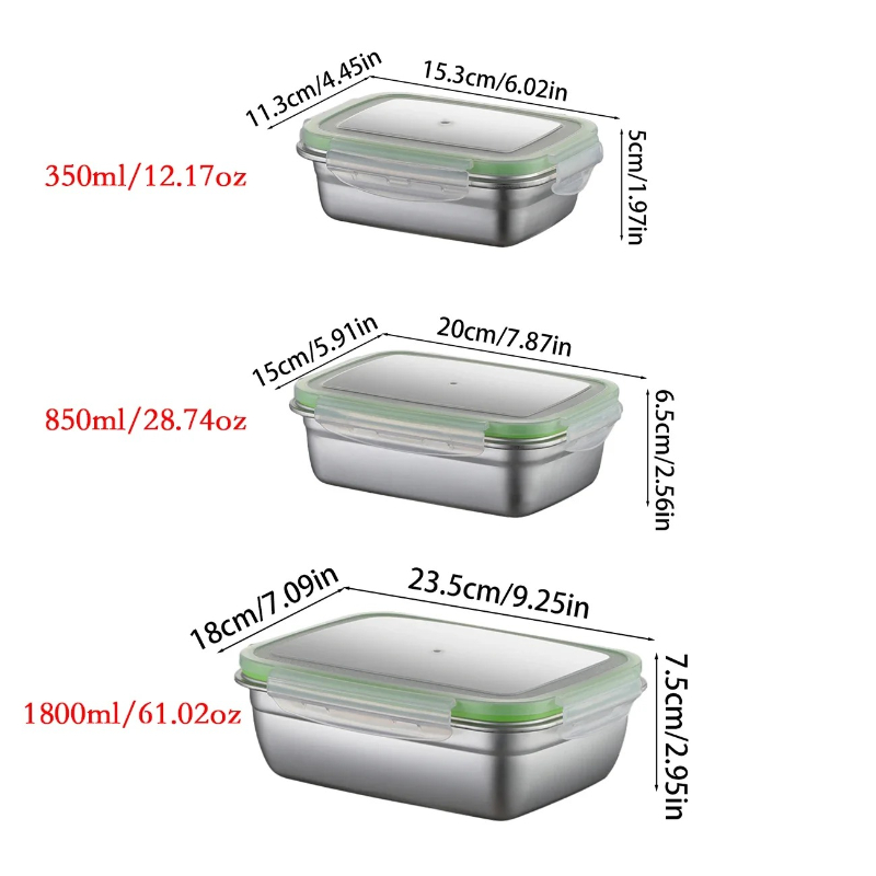 304 Stainless Steel Lunch Box  - огляд і ціна Food Storage Stackable Containers