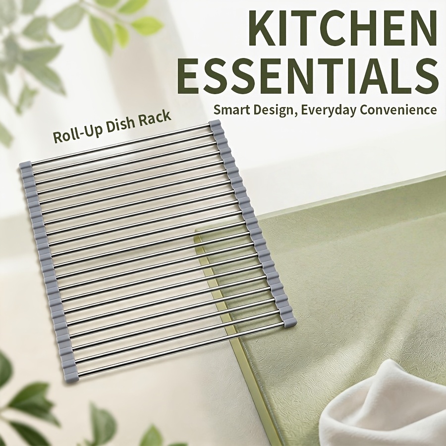 1PC Folding Roll Sink Drainer  - огляд і ціна Food Storage Rack For Kitchen