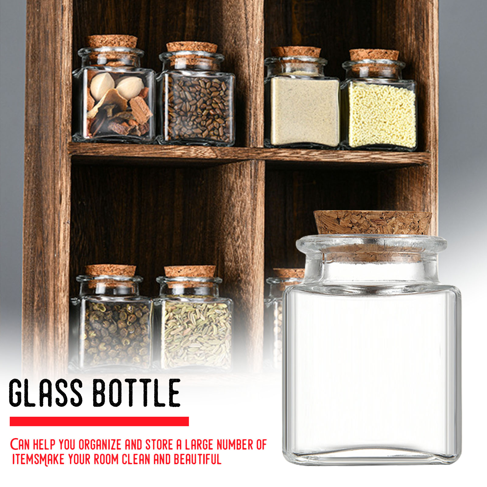 1/5/10Pcs Glass Storage Jars K - огляд і ціна Food Storage In Pantry