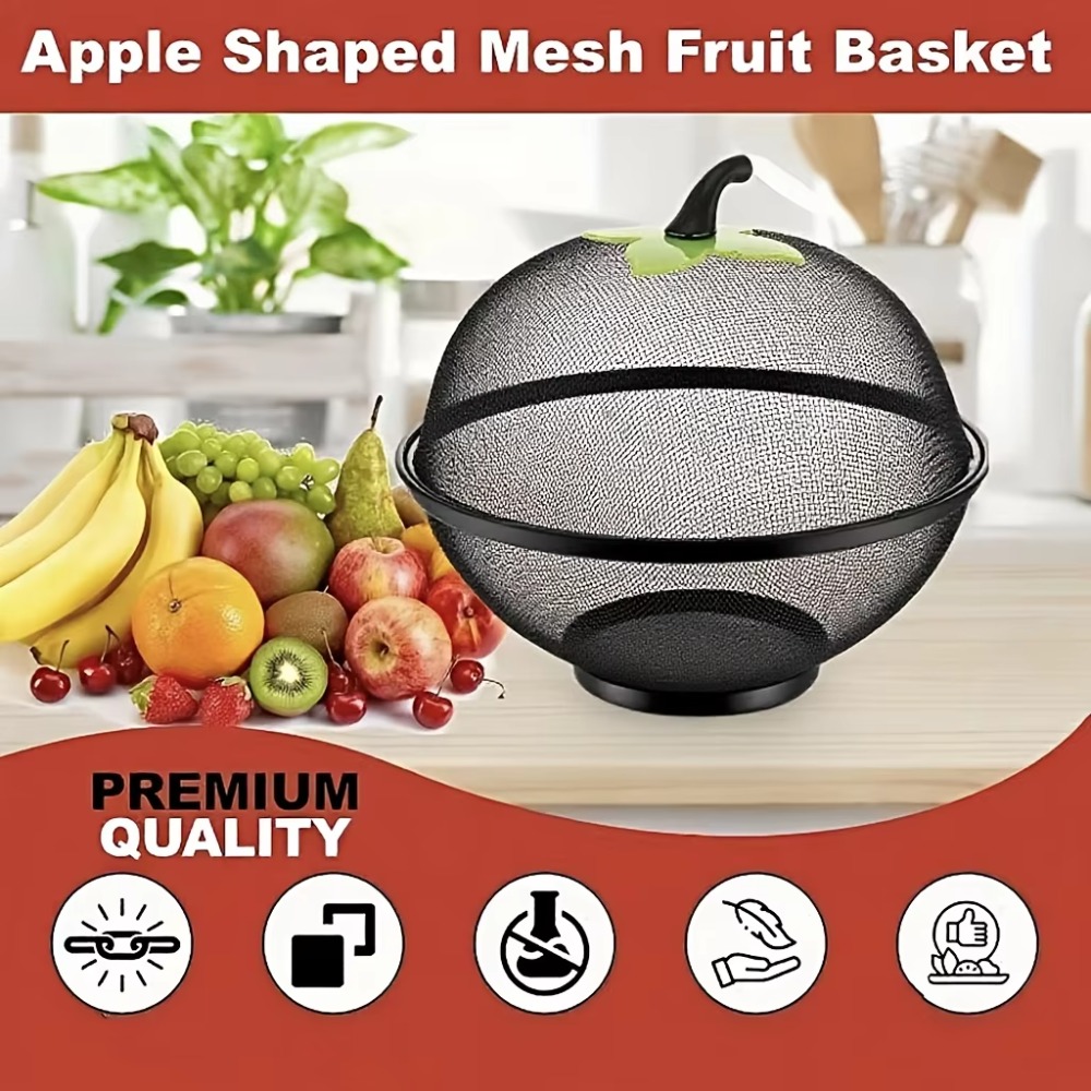 with Mesh Cover Metal Fruit Ba - огляд і ціна Food Storage Rack For Kitchen
