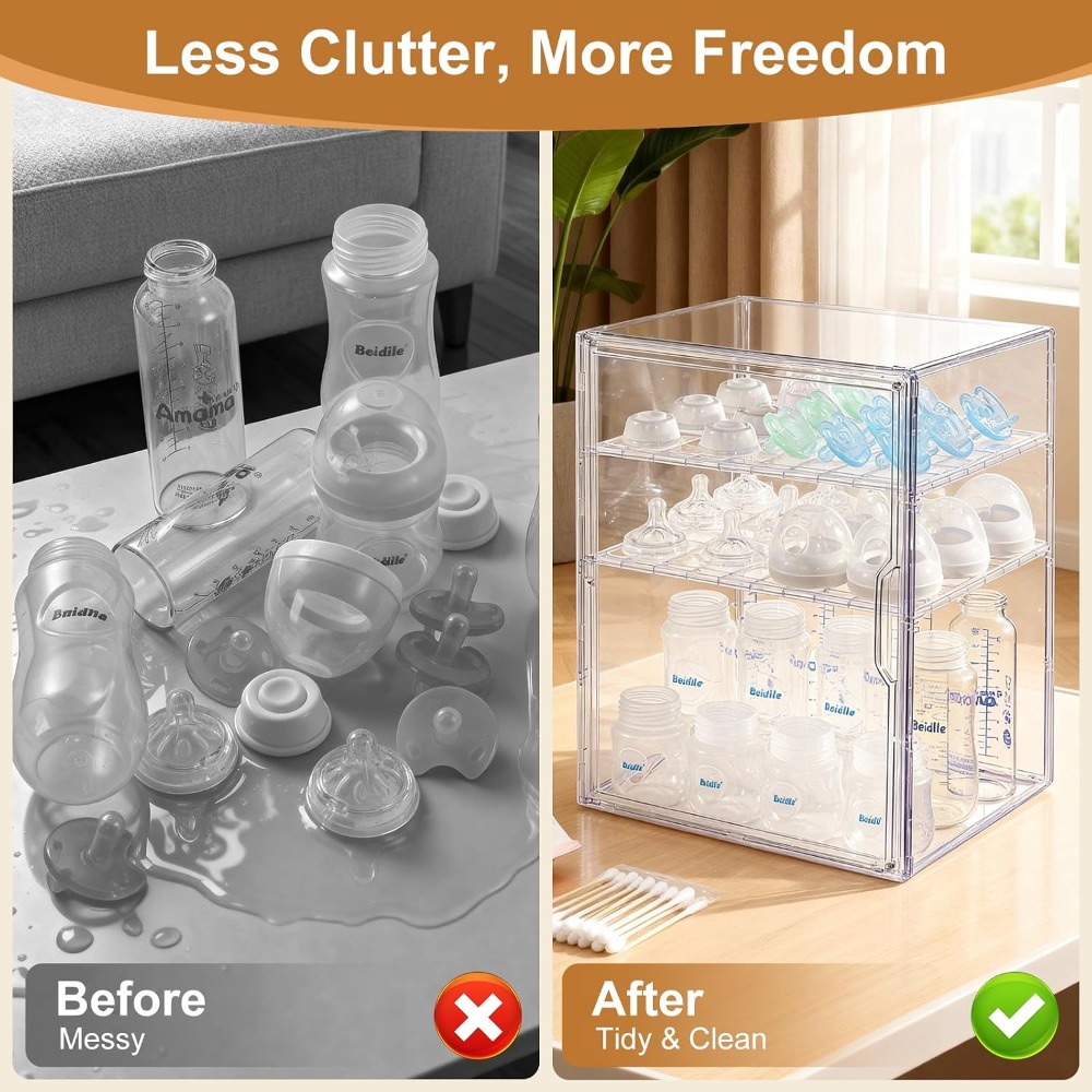 3-Tier Clear Acrylic Baby Bott - огляд і ціна Food Storage Moms