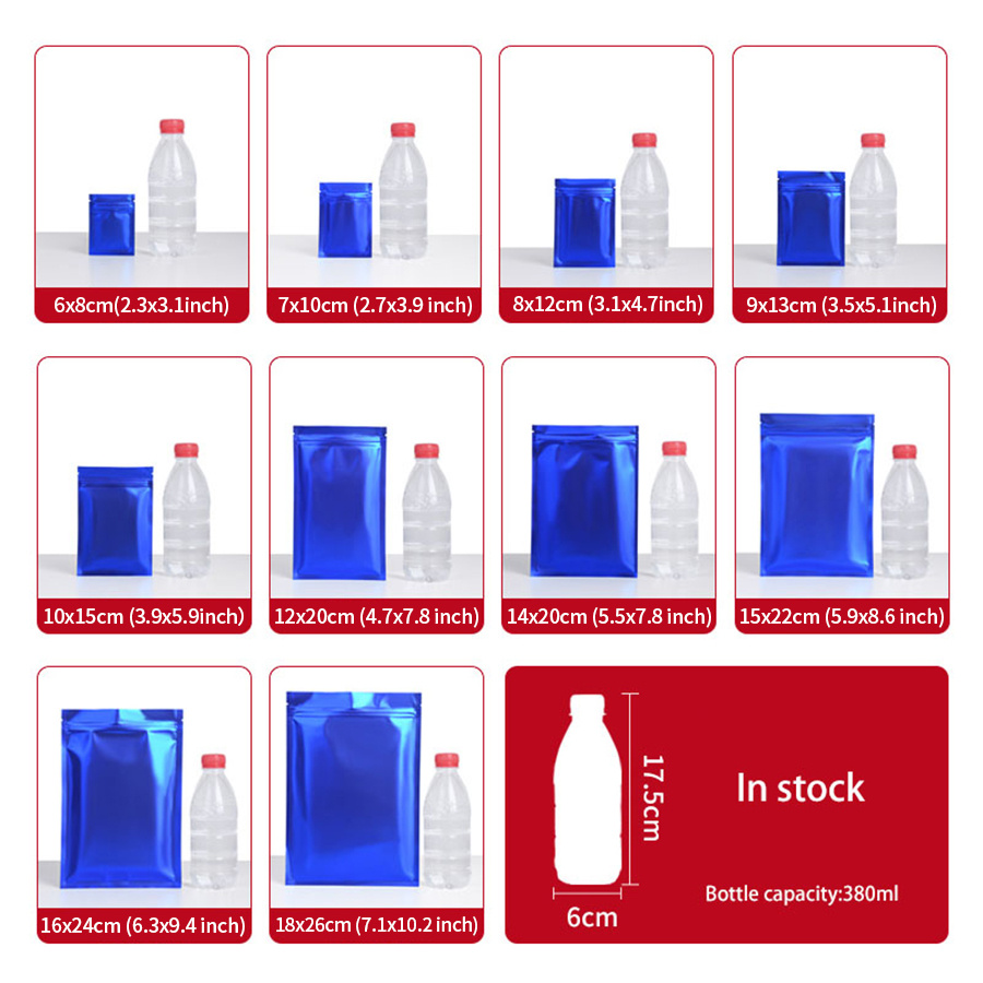 100pcs Matte Blue Foil Zipper  - огляд і ціна Food Storage And