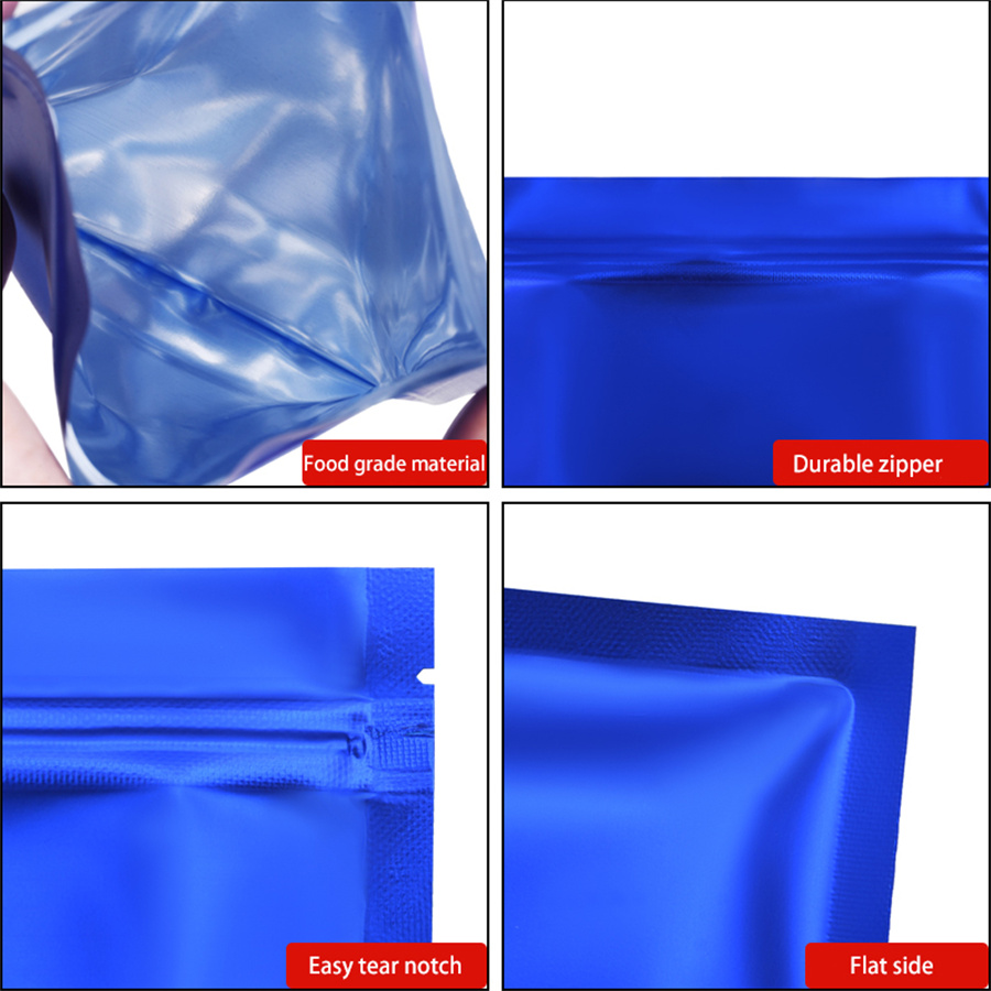 100pcs Matte Blue Foil Zipper  - огляд і ціна Food Storage And
