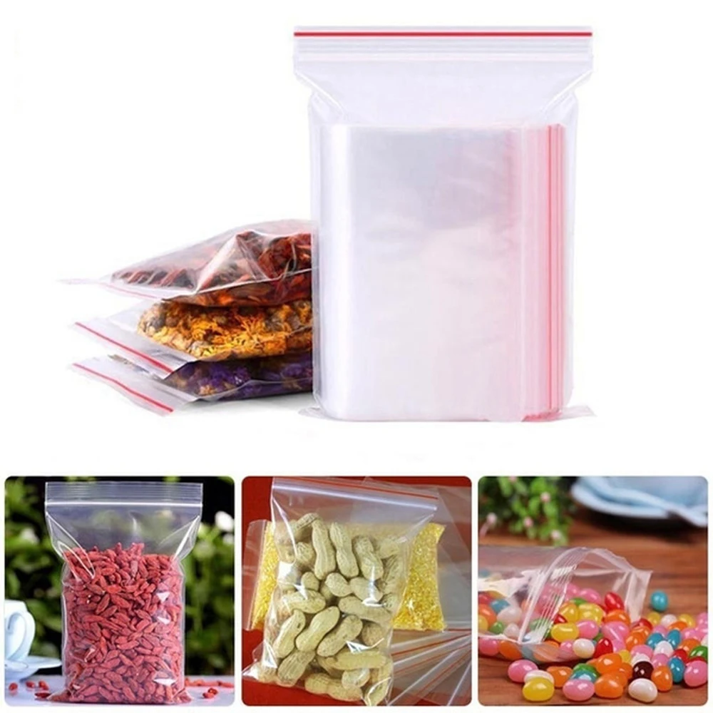 100-1000Pcs Reclosable Transpa - огляд і ціна Food Storage Ziploc Bags