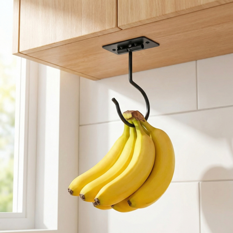 Black Metal Self-Adhesive Bana - огляд і ціна Food Storage Rack For Kitchen