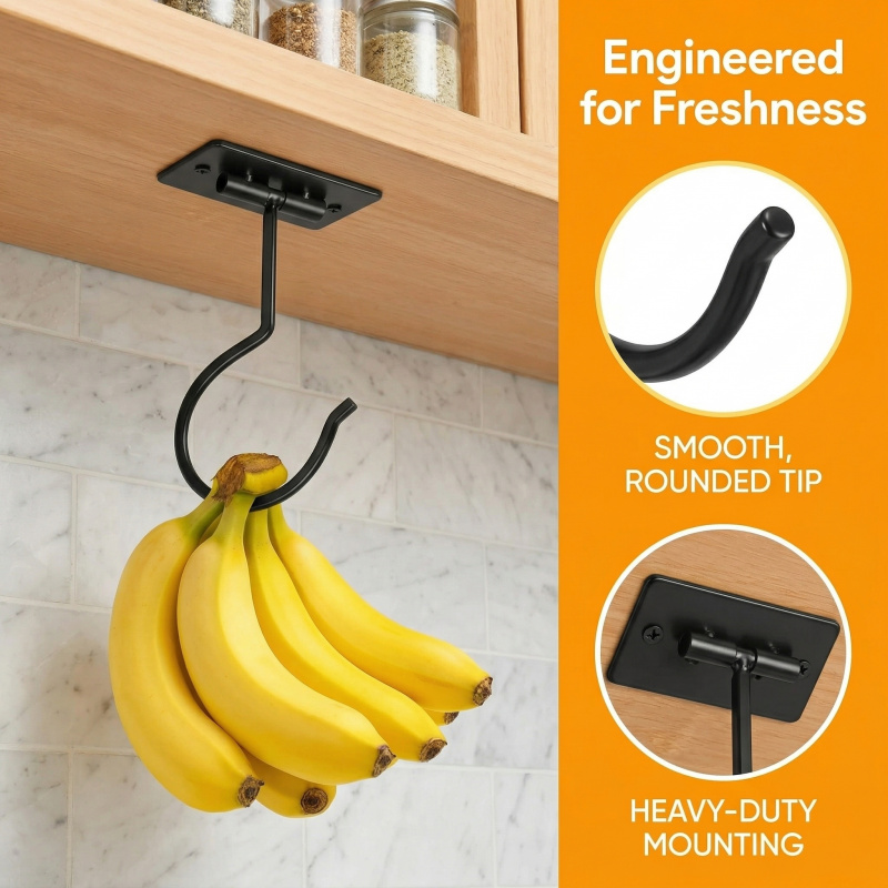 Black Metal Self-Adhesive Bana - огляд і ціна Food Storage Rack For Kitchen