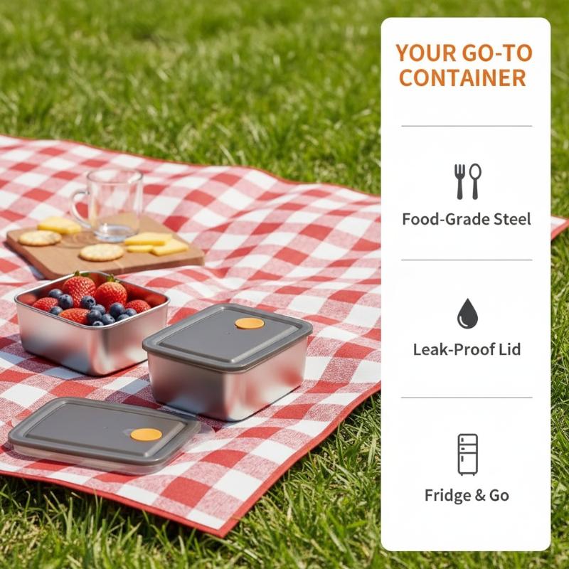 [E] 4pc Stainless Steel Food S - огляд і ціна Food Storage In Pantry